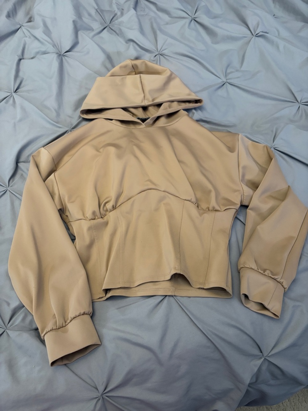Express hooded corseted sweatshirt